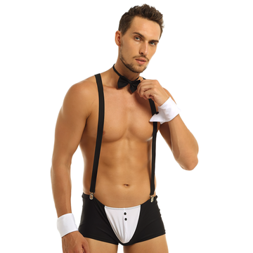 Sexy Waiter Cosplay Male Lingerie Costumes / Erotic Maid Uniform Outfits For Men - EVE's SECRETS